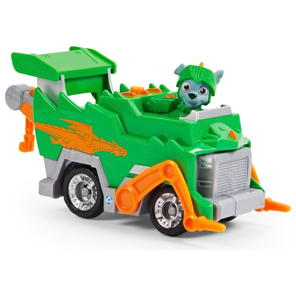 Paw Patrol Rescue Knights Rocky Transforming Toy Car With Figure