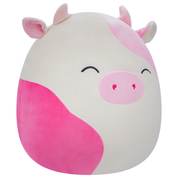 Original Squishmallows 40cm Caedyn The Pink Cow Soft Toy Smyths Toys UK