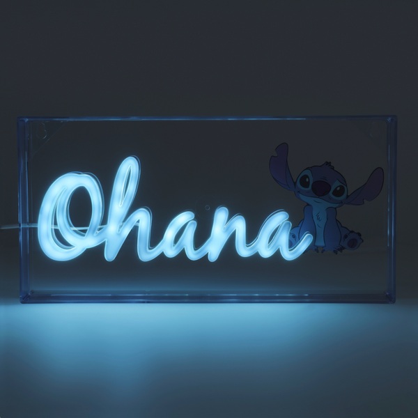 Disney Lilo And Stitch Ohana LED Neon Light Smyths Toys Ireland