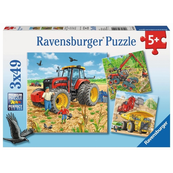 Ravensburger Puzzle Große Maschinen 3x49 Teile Puzzles bis 100