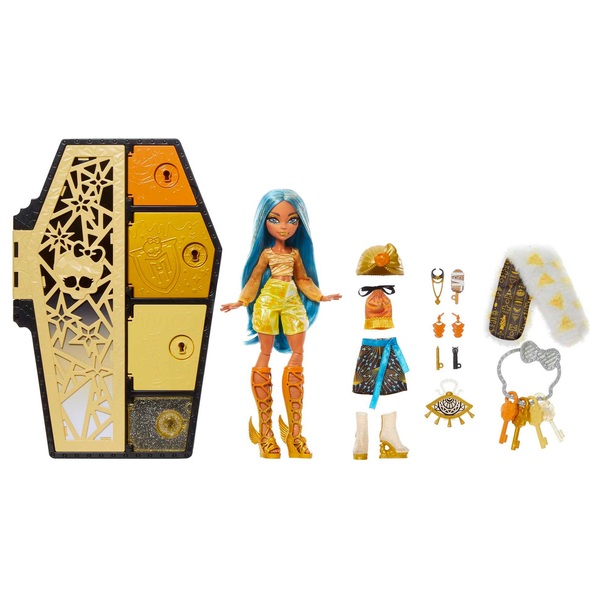 Monster High Skulltimate Secrets Fearidiscent Puppe Cleo De Nile Set