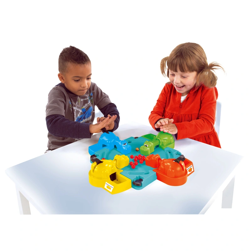 Hungry Hungry Hippos game setup for kids