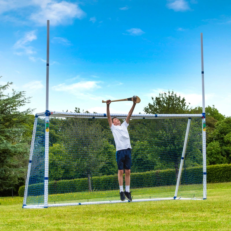 12ft x 6ft Pro Multi-Sport Goal set up in a lush UK garden
