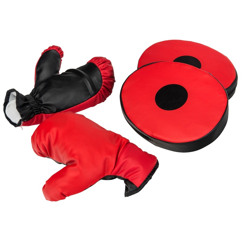Bokshandschoenen voor Kinderen in Set met Stootkussens rood