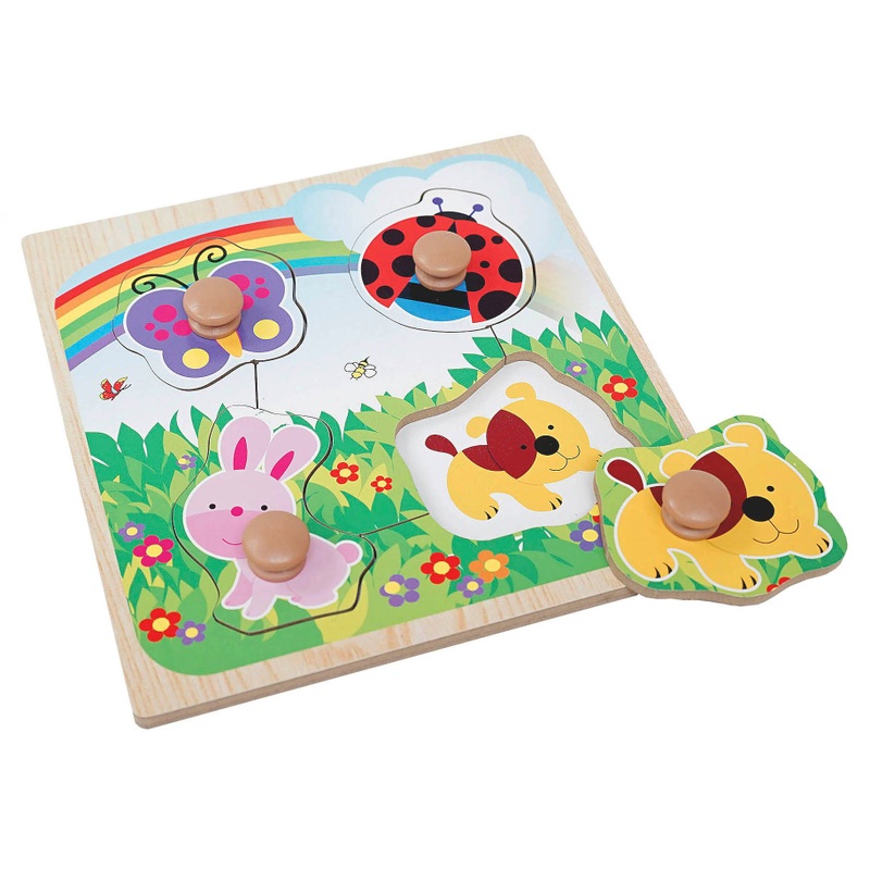 Wooden Easy-Grab Animal Shapes Puzzle Assortment
