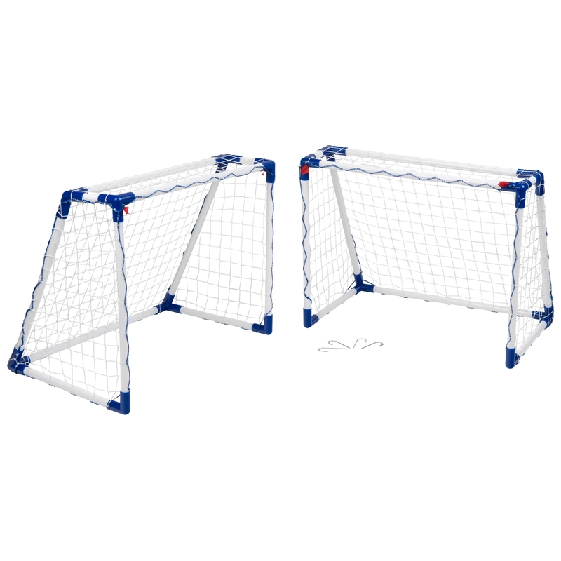 Junior Football Goals Portable Set ready for match day