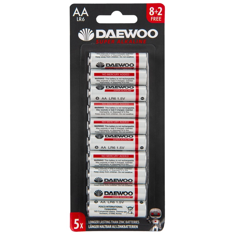 Daewoo Alkaline AA Batteries 10 Pack