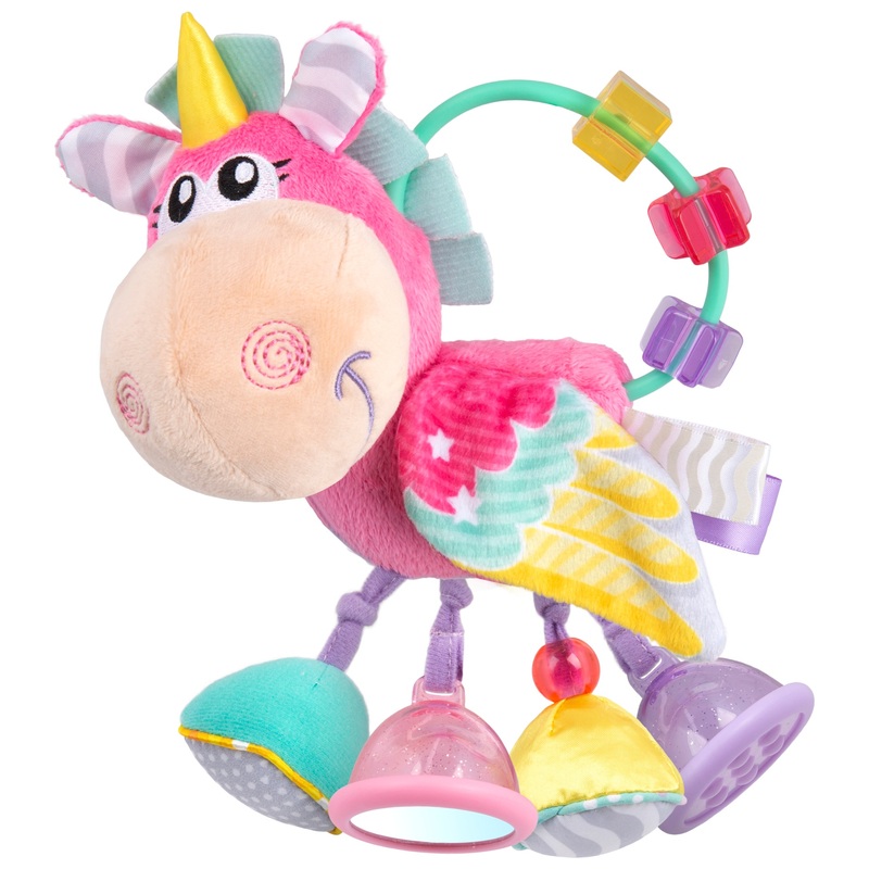 Playgro Kinderwagen Speelgoed Paard Clip Clop met Rammelaar roze
