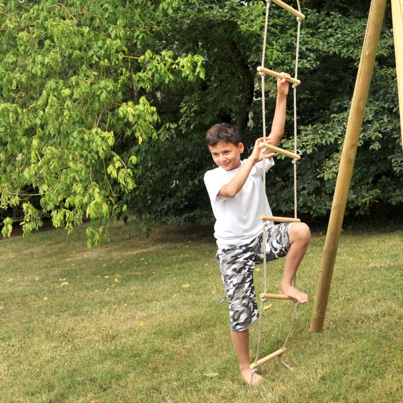 Touwladder met 5 Houten Sporten