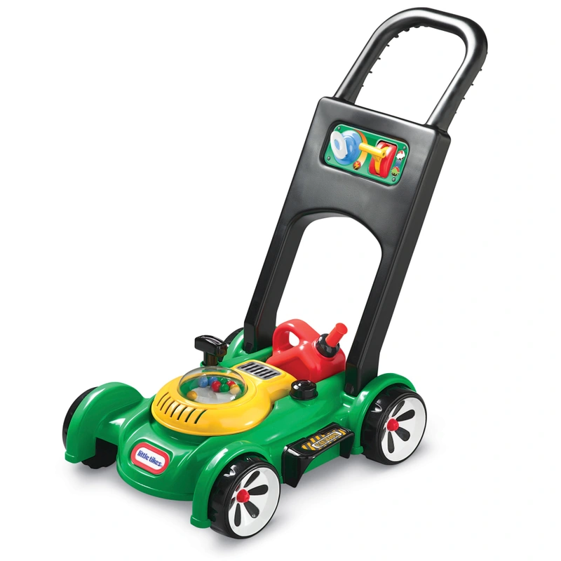 little tikes gas n go mower on lawn
