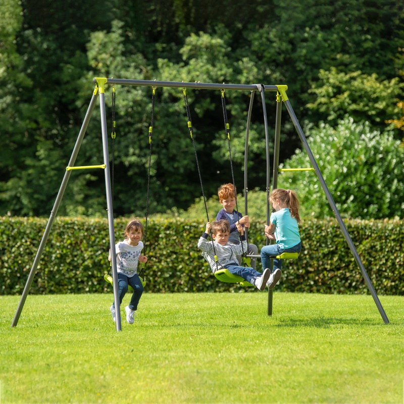 Balançoire en Métal avec 3 Agrès 220 cm