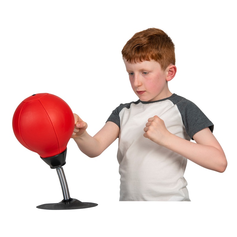 Boksbal Staand voor Kinderen Stress Buster in Set met Pomp rood