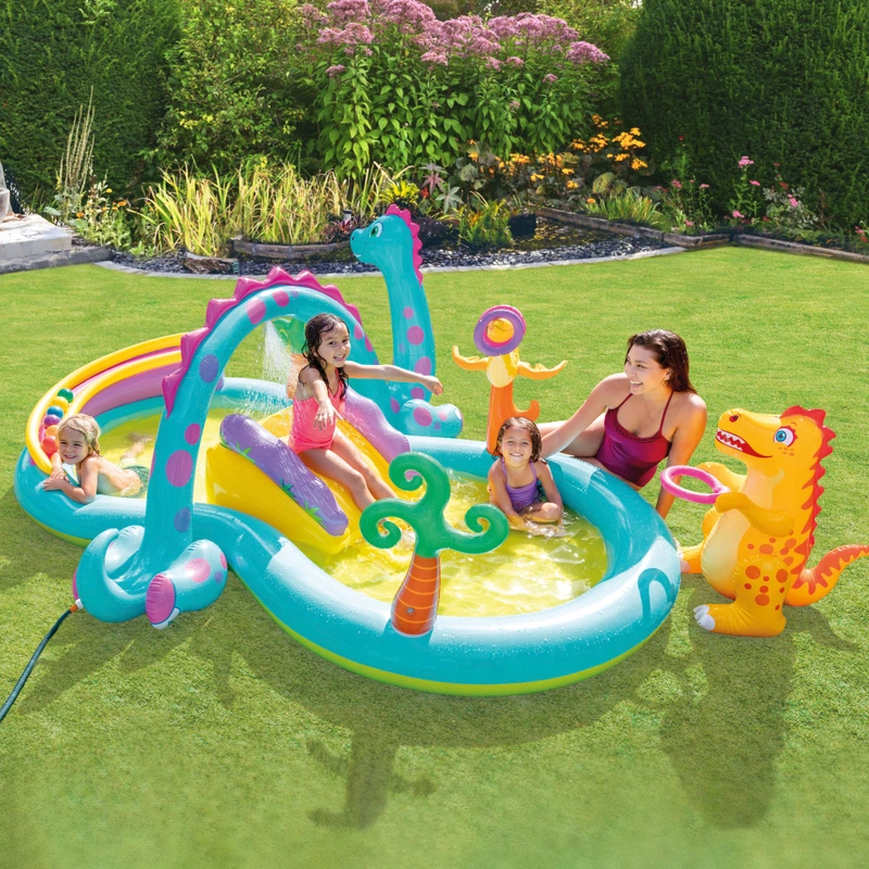 Intex Dinoland Paddling Pool Play Centre UK garden view