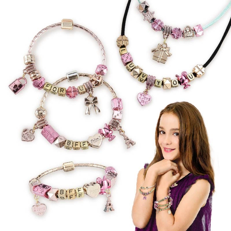 Children's hands making jewellery with So Beads Kit UK