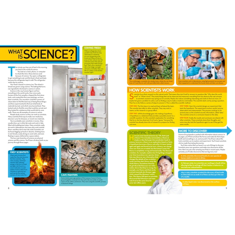 Children reading science encyclopedia UK