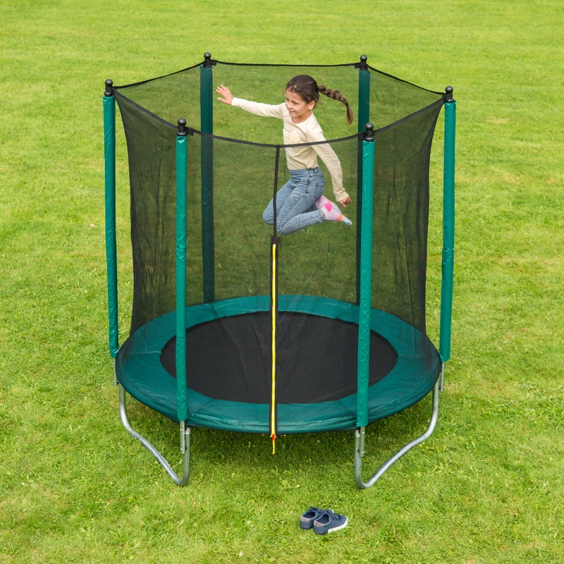 6ft Trampoline with Enclosure Net in garden