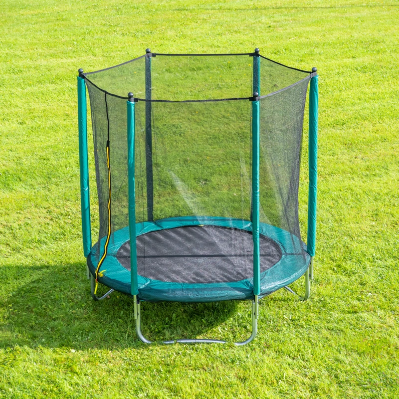 Safety net detail on kids trampoline