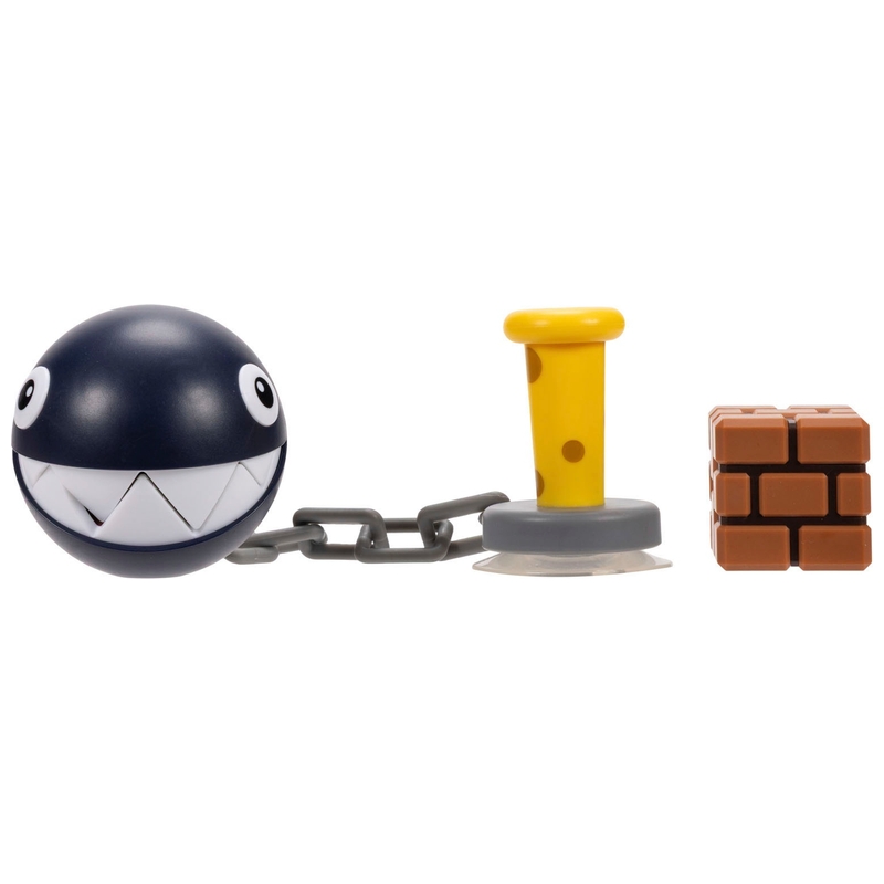 Nintendo Super Mario Chain Chomp Figure with Block 10cm