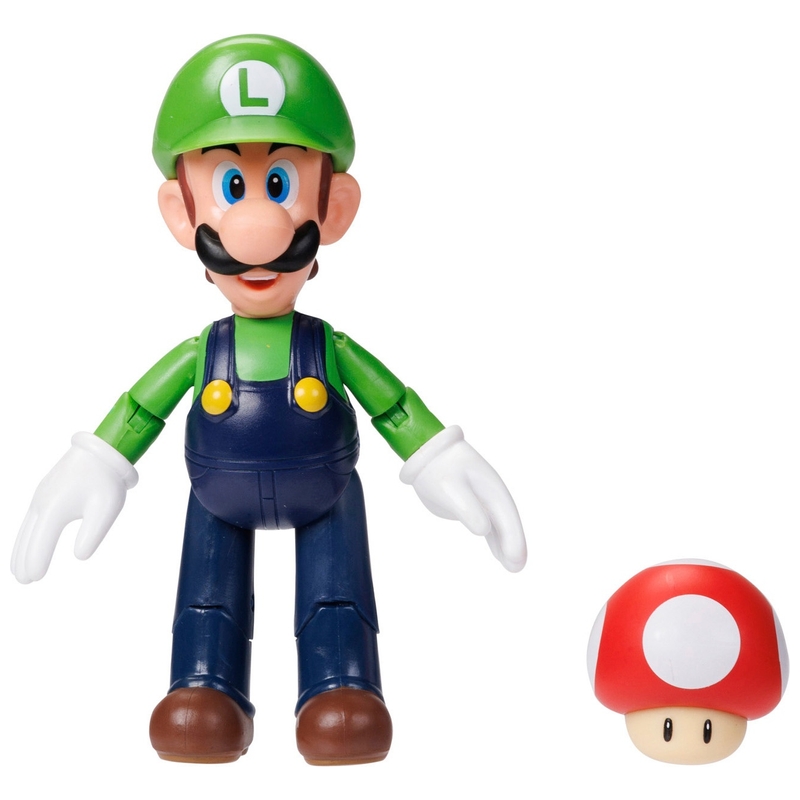 Nintendo Super Mario Luigi Figure with Super Mushroom 10cm