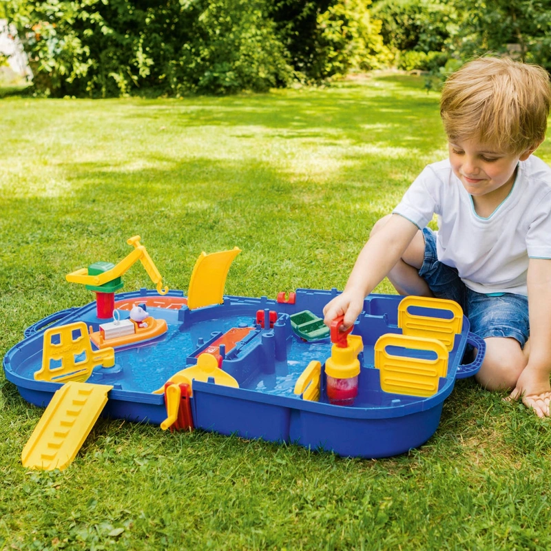 AquaPlay LockBox Portable Water Table unfolded in garden