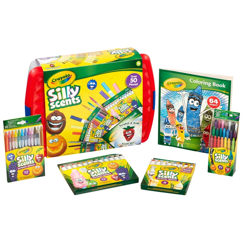 Crayola Silly Scents Tub with Colouring Pages 50 Piece Set