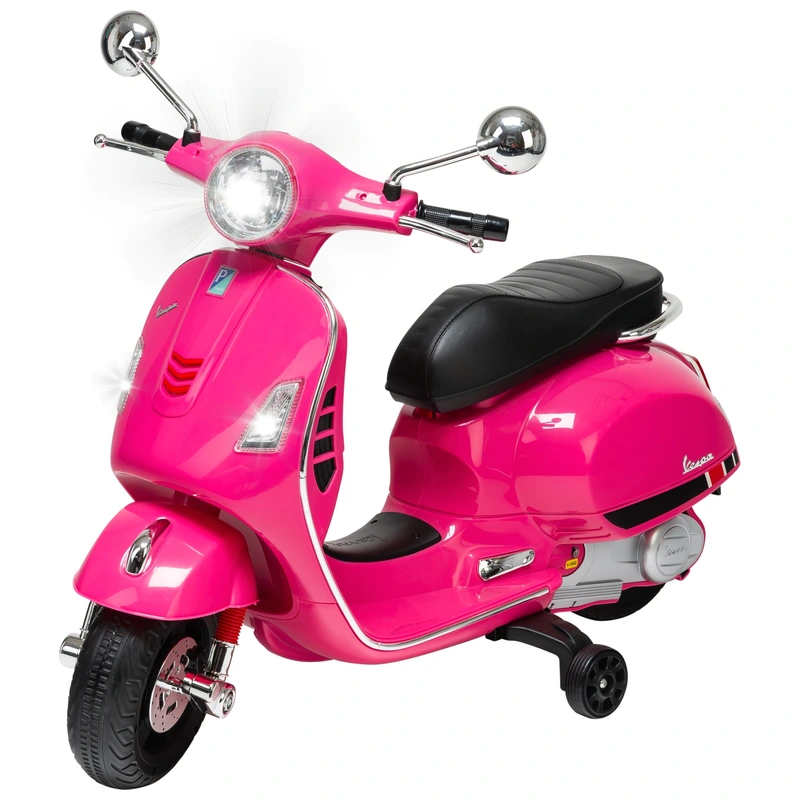 Iconic Vespa branding on kids ride on