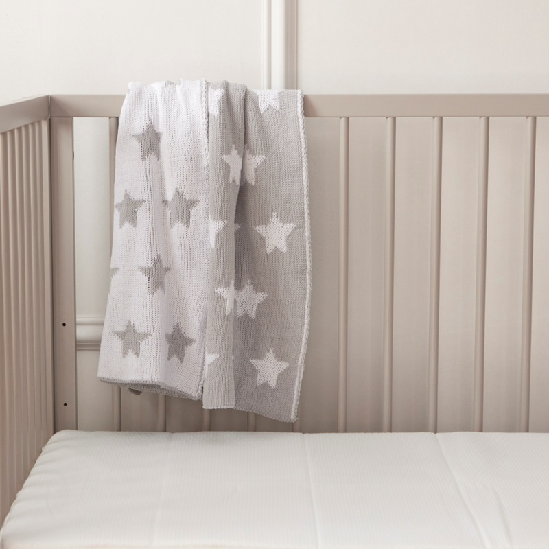 Baby Elegance Chenille Baby Blanket Grey Star