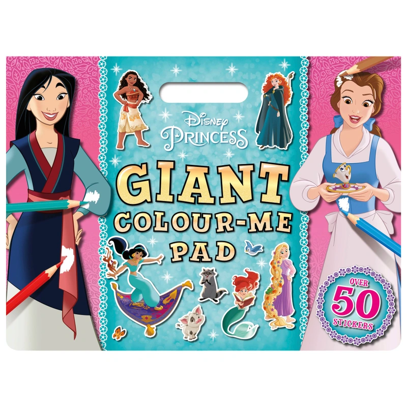 Disney Princess Colouring and Stickers Pad front cover UK