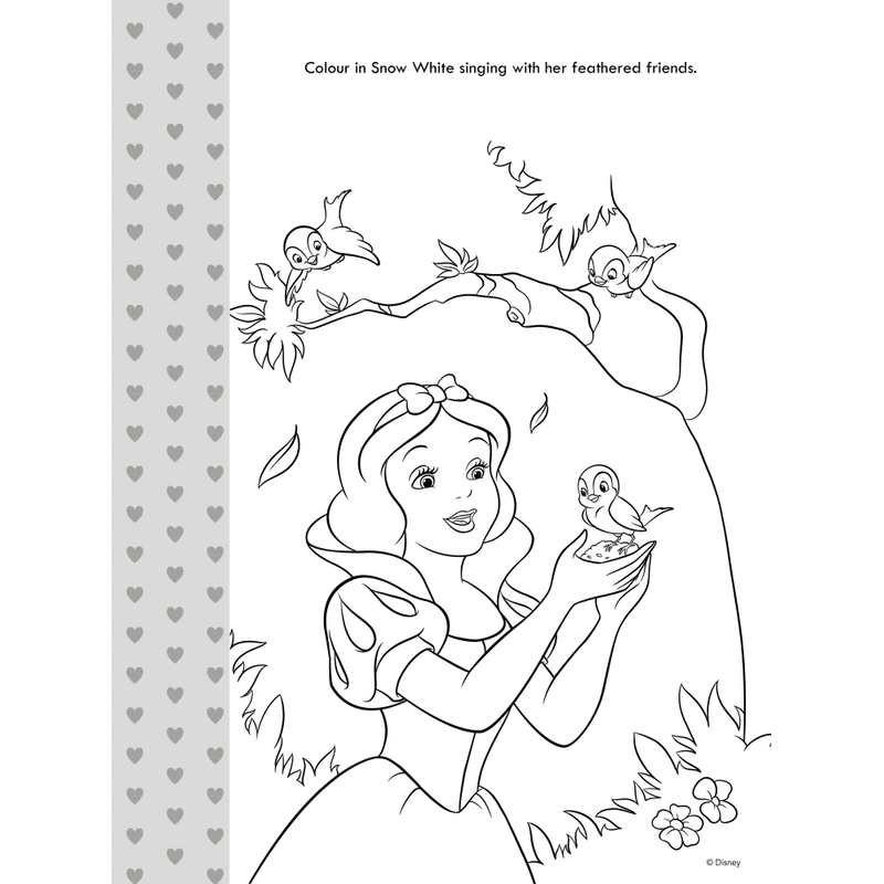 Child using Disney Princess colouring pad
