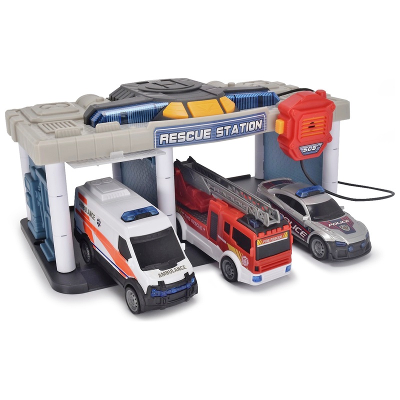 Super Wheelz - Garage SOS et 3 Véhicules de Secours avec Sons et Lumières