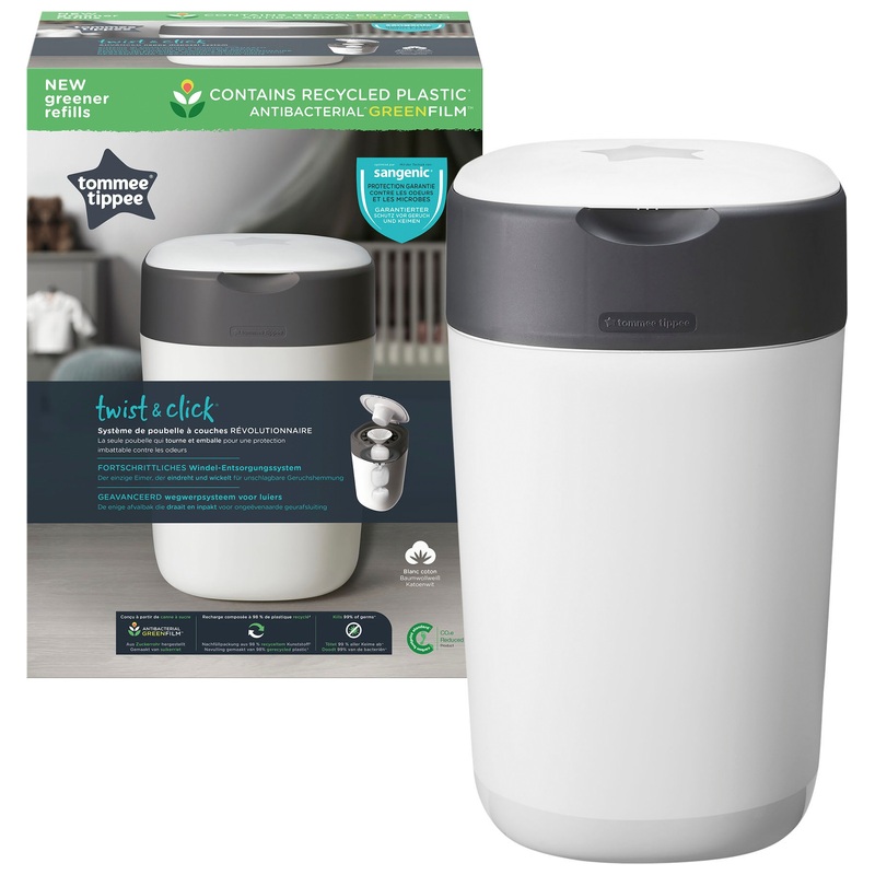tommee tippee Luieremmer Twist & Click zwart/wit