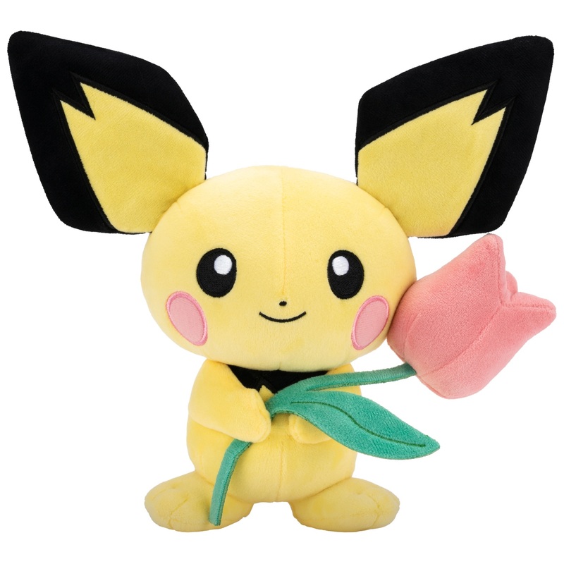 Pokémon Knuffel Pichu met Bloem 20 cm