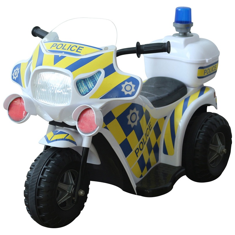Elektrisch Kinderauto Politiemotor Driewieler met Licht en Geluid 6 V