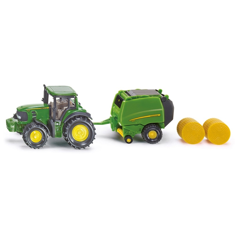 SIKU Super 1665 John Deere trekker met balenpers