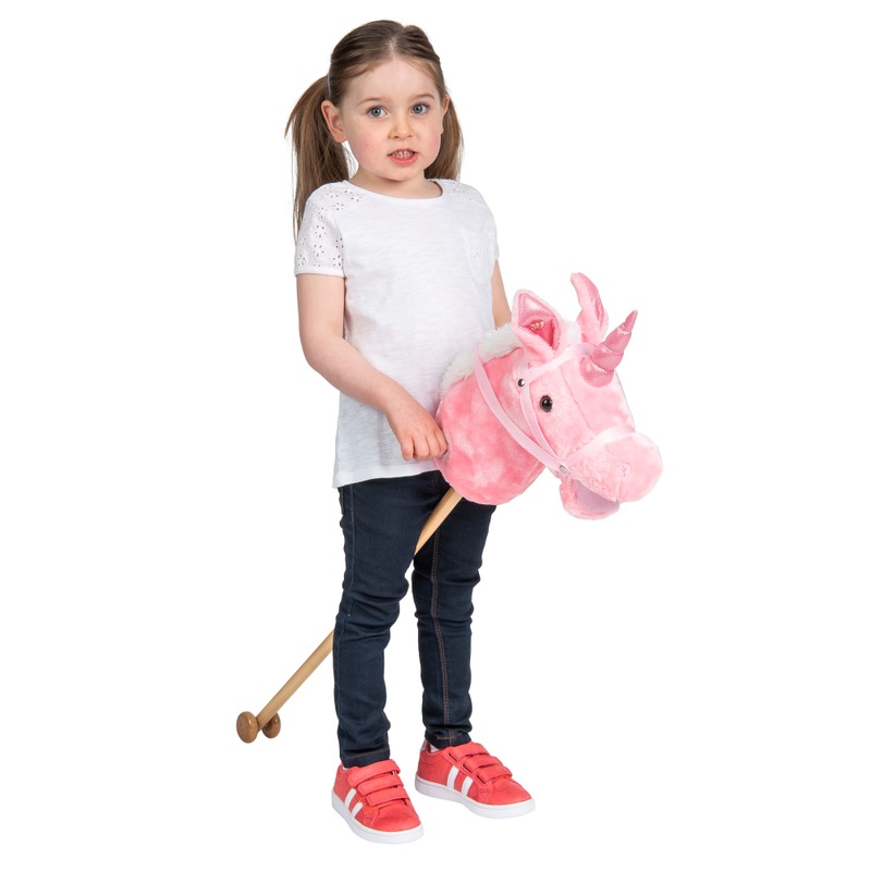 Hobby Horse - Licorne Rose avec Manche en Bois