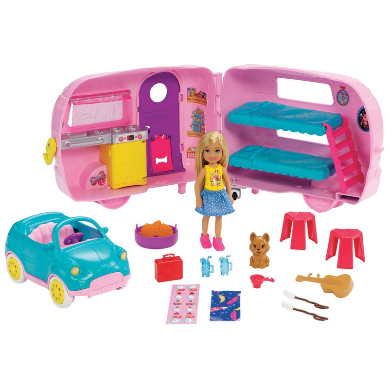 Barbie - Club Chelsea Caravane avec Accessoires