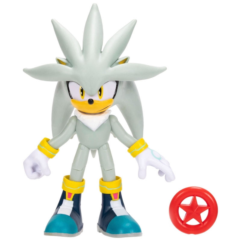 Sonic the Hedgehog Action Figure 35th Anniversary Silver with Red Star Ring 10cm