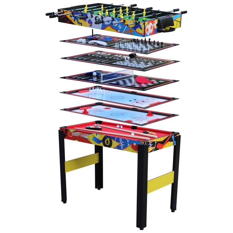 12-in-1 Speltafel met Biljart, Tafelvoetbal, Airhockey en meer