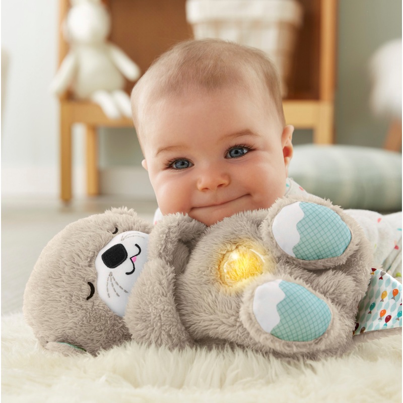Fisher-Price Knuffel Bedtijd Otter Baby Muziekdoosje met Licht en Ademhaling