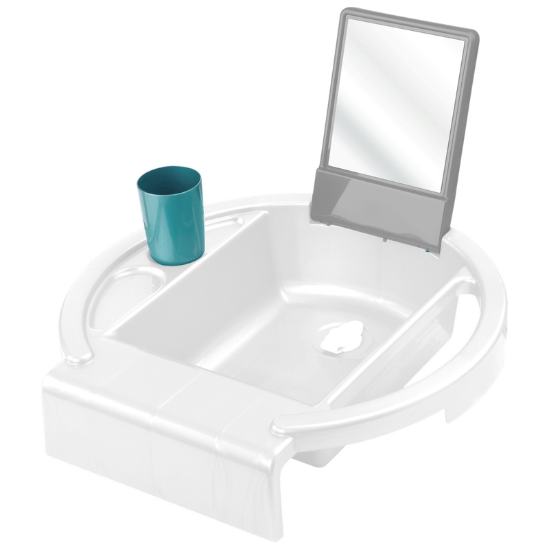 Rotho Babydesign Kinderwastafel Kiddy Wash voor aan Badrand wit/grijs
