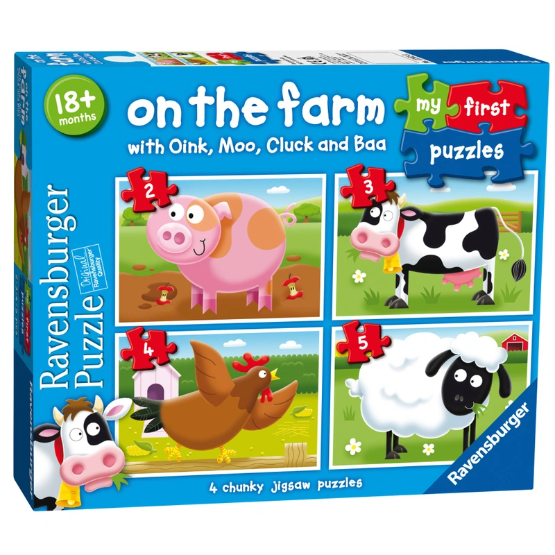 Ravensburger My First Puzzles Farm Animals 4 pack product view UK
