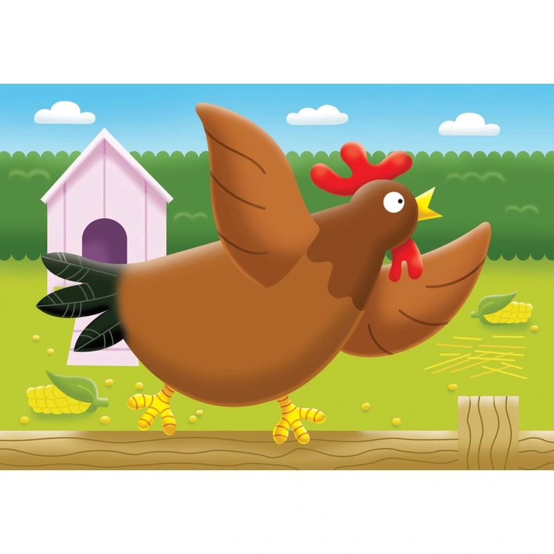 Close up of farm animal jigsaw pieces for children UK