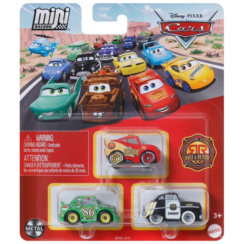 Disney Pixar - Cars Coffret 3 Mini-Véhicules Mini Racers Race & Rescue 2