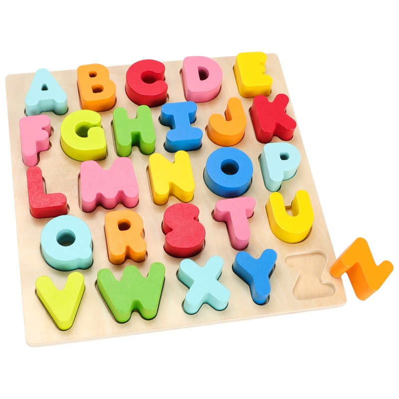 Chunky Wooden Alphabet Shapes Puzzle | Smyths Toys UK