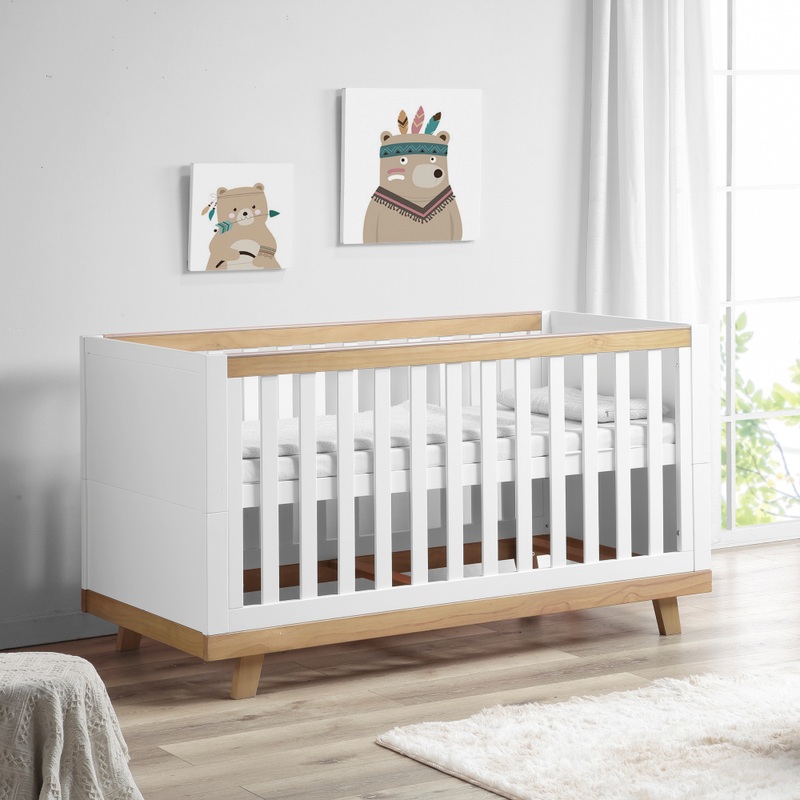 Nested Noa Wooden Cot Bed White
