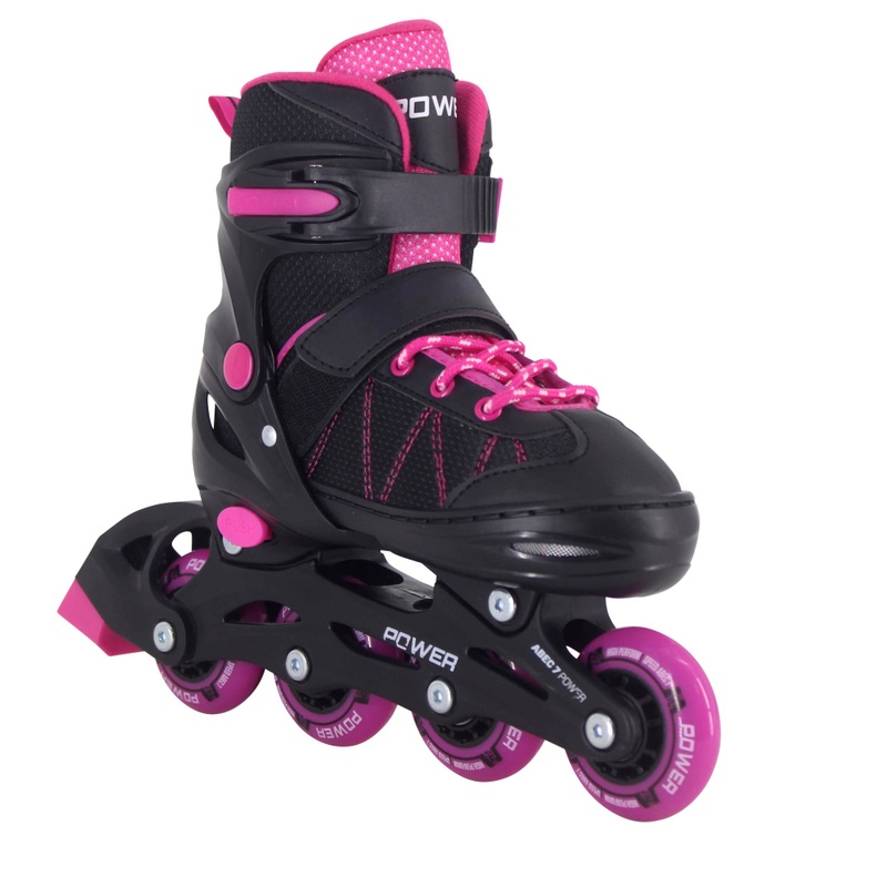 Paire de Rollers Taille 34-37 - Rose et Noir