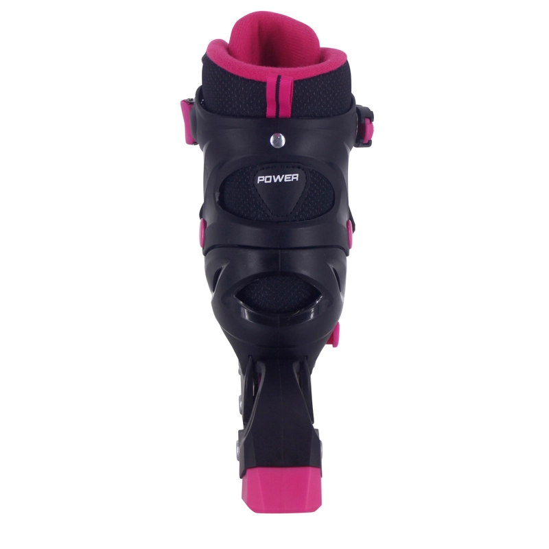Child wearing Pink and Black Inline Skates UK