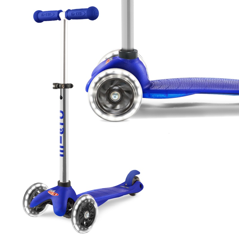 Trottinette 3 Roues Mini Micro Plus LED - Bleu