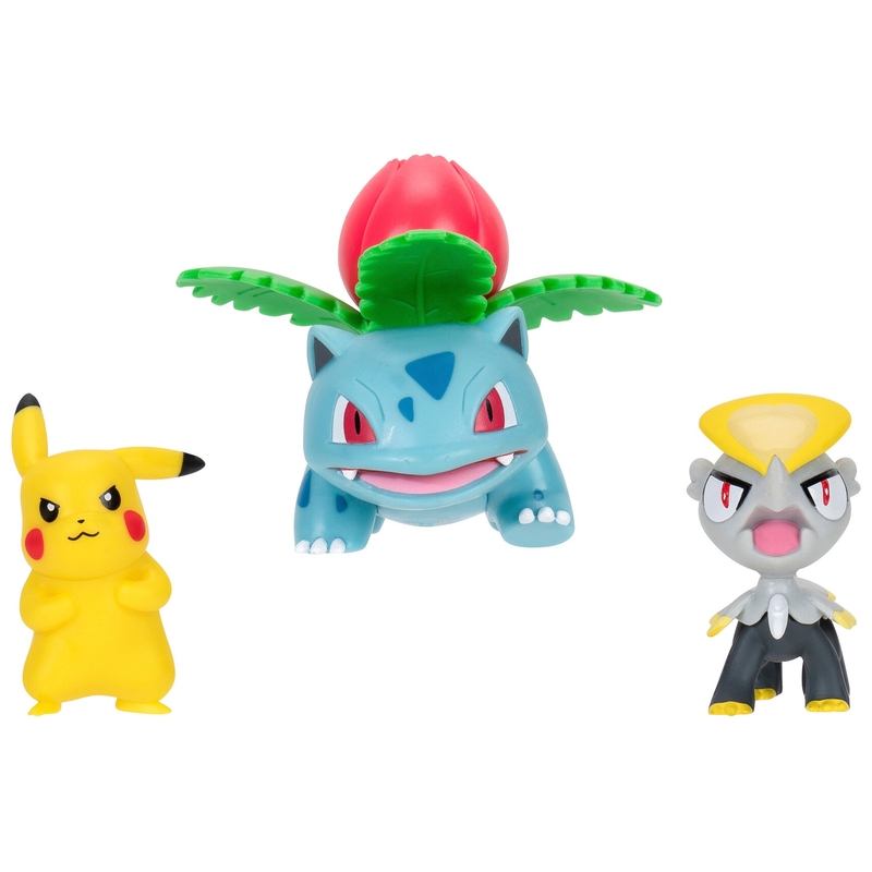 Pokémon Battle Figure 3 Pack - Pikachu, Jangmo-o, Ivysaur