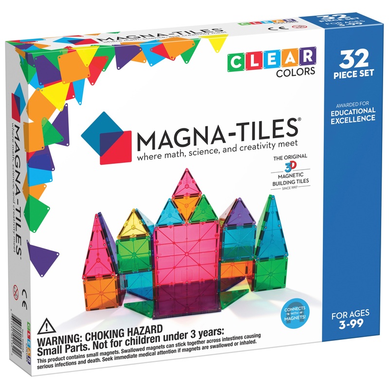 Magna-Tiles 57088 Clear Colors Magneten Bouwset 32 Stuks